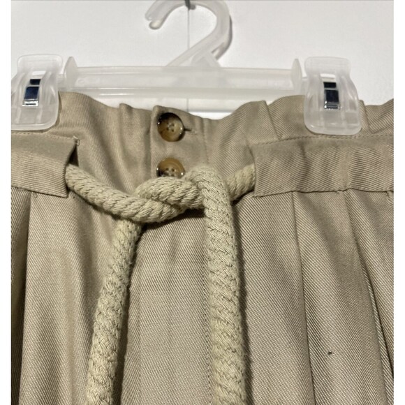 H&M‎ Pants Womens 2 Paperbag Waist Wide Leg Khaki Boho Beachy Grunge Streetwear - Picture 6 of 14